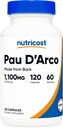 Nutricost PAU D'Arco 안 바지 1100mg, 120 채식 캡슐 (60 Serv) - 비 GMO 및 글루텐 무료