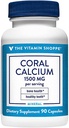 The Vitamine Shoppe Coral Calcium 1 500MG - Eco Safe Source of Calcium, Magnésium & Trace Minerals to Support Healthy Bones and Teeth (90 Capsules)