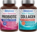 Probiotic + Collagen Bundle, 4- in1 Feminine Probiotic (30ct) & 6- in1 Super Collagen (90ct), 2 Packs, Cranberry, Digestive & Healthy Aging Support, Non-GMO