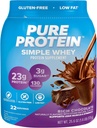 Pure Protein Simple Whey Protein Powder, Glutenfrei, 23G Protein, Rich Chocolate, 1.6lbs