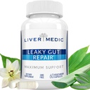 Leaky Gut Repair Natural Gut Health Supplement Glutamine Organic Slippery Elm NAG Marshmallow Aloe Vera MSM Quercetin Bromelain-ek digestioa sustatzen du, Gut Wellness 1000mg 60 Caps