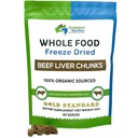 GRASSLAND NUTRITION Organic Liver Freeze Dried Chunks — High in Natural Iron, Vitamin A, B12 for Energy (120g)