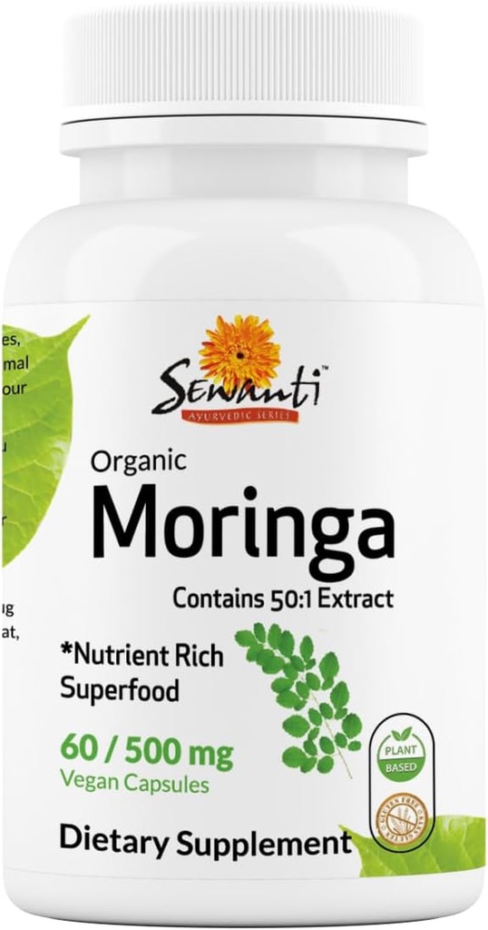 Sawanti Moringa Capsules High Potència - Sistema i Energia Boonder - Superfode per Vitality i Detoxificació 60 Capules 500mg