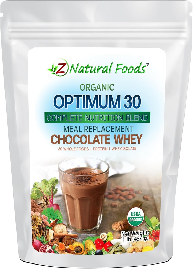 Z Természetes élelmiszerek Optimum 30 Organic Chocolate Whey Meal Port