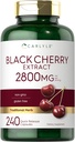 Carlyle Black Cherry Extract Concentrate 2800 mg | 240 kapslar | Non-GMO och Gluten Free Formel | Prunus Serotina Supplement