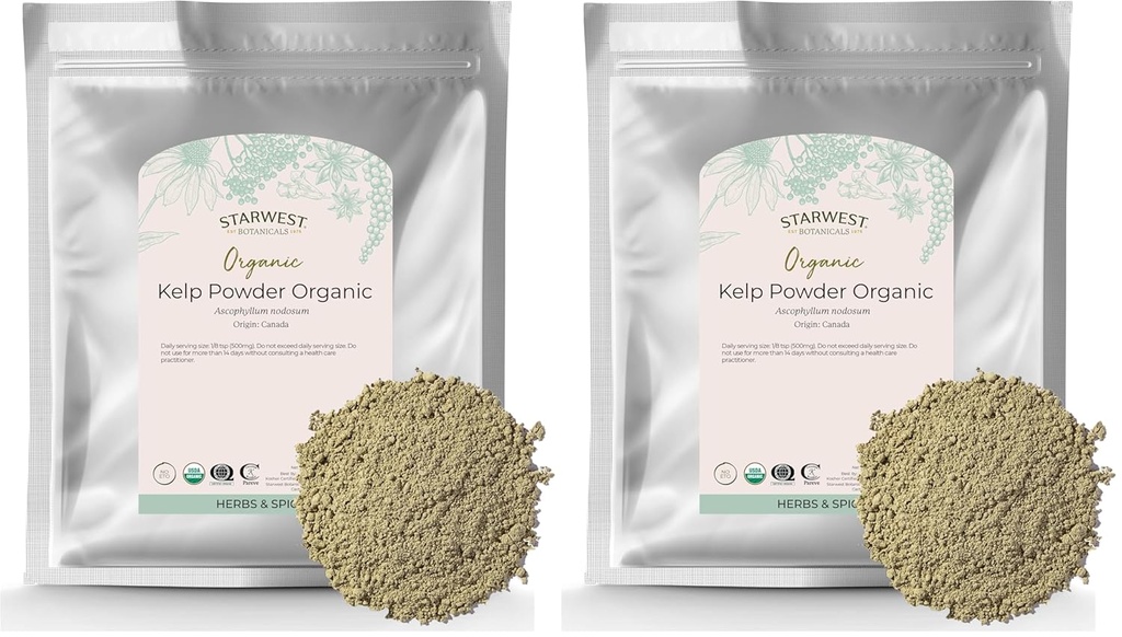 Starwest Botanicals Organic Kelp Powder, 16 Ounce (Pack of 2)