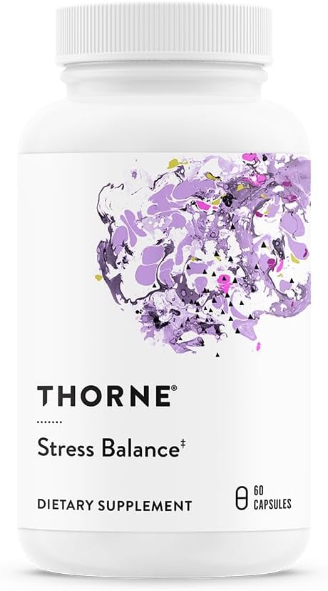 THORNE - Stress Balance - Adrenal Support Supplement with B Vitamins, Vitamin C, Ashwagandha, Ginseng & Zinc* - Gluten, Dairy & Soy-Free - 30 Servings