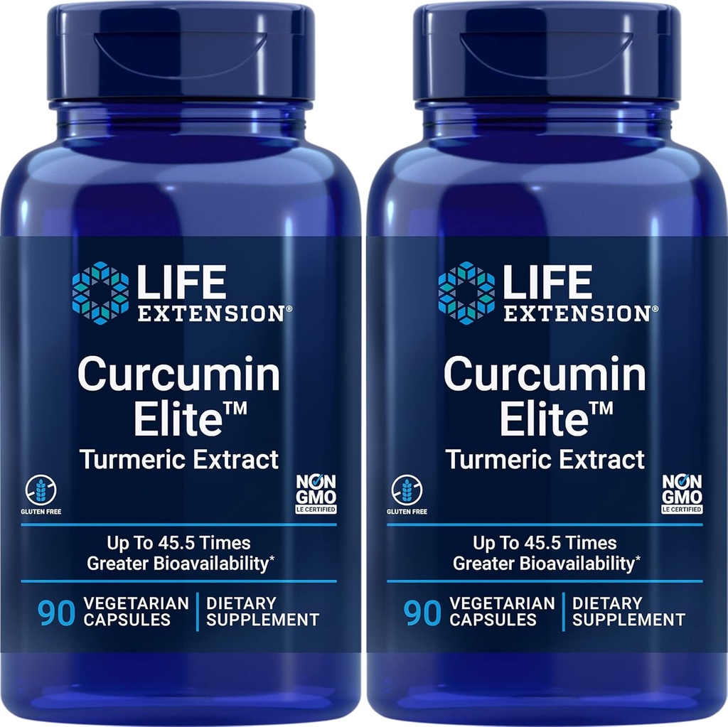 Captura d'extensió de la vida Curcumin Elite Tuurmeric, 90 Caps (Pira de 2)