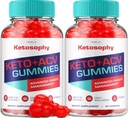 (2 Pack) KetoSophy Keto ACV Gummys - 高级体重损失 KetoSophy Keto Plus Gummys Apple Cider Vinegar KetoSophy ACV Gummys 体重管理副刊审查 男子女性(120 Gummys)