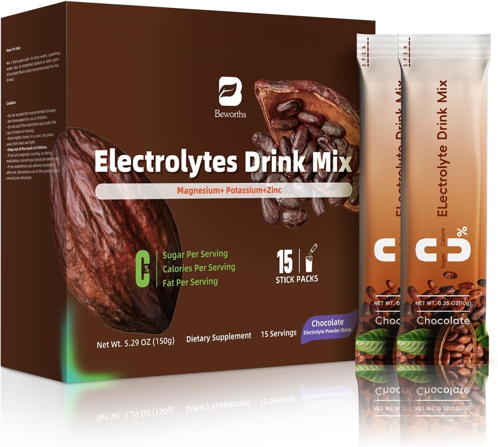 Paket Mesiu Elektrolytes untuk Minum Mix 124; Sugar- Paket Elektrolit Bebas dengan Hidrasi Perbaikan Vitamin & Magnesium - 15 Tongkat