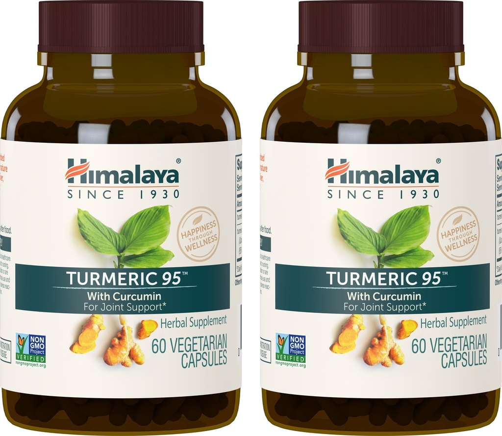 Himalaya Turmeric 95 - Herbal Turmeric Curcumin Supplement for Joint Support and Mobility, Turmeric Pills, 95% Curcuminoids - Vegan, Non-GMO, Gluten Free, 600 mg, 120 Capsules
