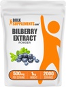 BulkSupplements.com Bilberry Extract Powder - Bilberry Extract Supplement, Herbal Supplement - Vegan & Glulten Free, 500mg per Servering, 1kg (2,2 lbs) (Pack av 1)