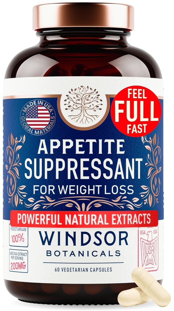 Appetite Suppressant for Weight Loss - Garcinia Cambogia Weight Loss Pills, White Kidney Bean Extract, Artichoke, Glucomannan - Hunger & Craving Suppressant, Metabolism Booster - 60 Veggie Diet Pills