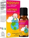 Kiddivit Baby Lactase Drops 1000 Units - Gentle Digestive Support Enzyme Supplement - 100 Daily Services - In Dropper, Glass Bottle - Gluten Free, Vegetarian, 1oz