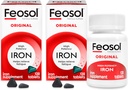 Feosol Iron Supplement tables, Non-heme 325mg Ferfulous Sulfate (65mg Elemental School) ต่อ Pyll 1 วัน 4 เดือน สํารองพลังงาน และระบบอิมูเน (201 cpack of 2)