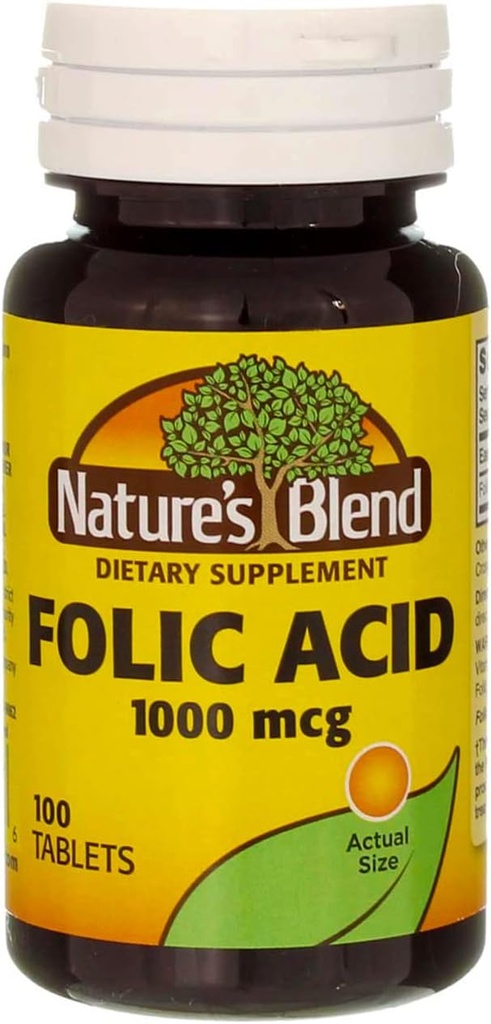 Tovaglie di acido folico di miscela naturale 1000mcg 100 Conte (3 Confezione)
