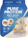 Pure Protein Powder, Whey, High Protein, Low Sugar, Gluten Free, Vanilla Cream, 1,75 фунтов