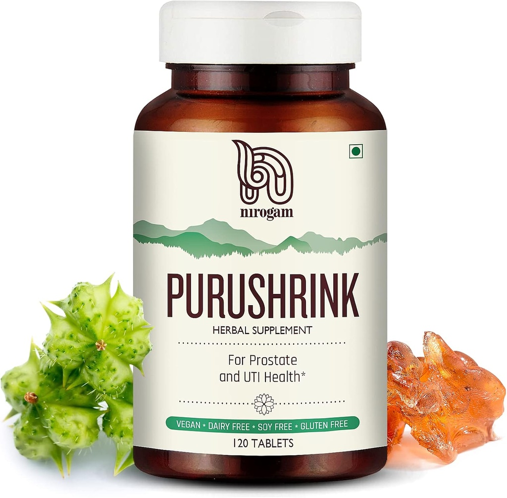 Purupren Prostate Health Addition for Men Μ124; Support Better Miego ir Šlapimo Sveikata Bendrijoje 124; Natural Ayurvedic Formulation by Niogam - 120 tablečių