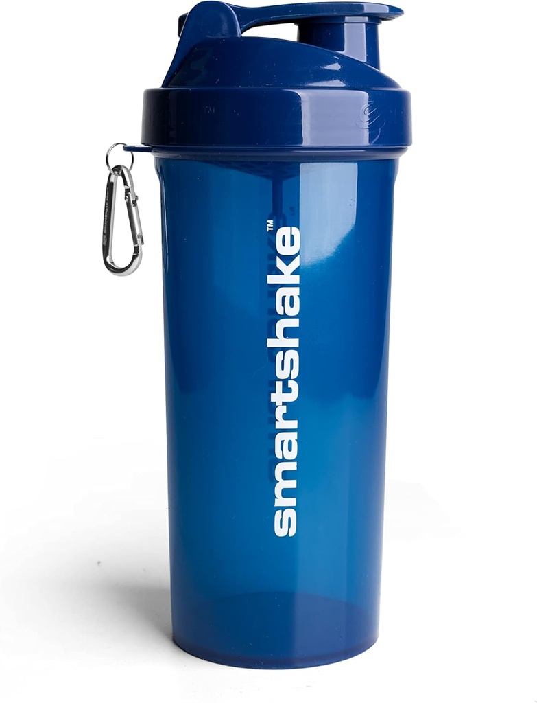 Smartshake Lite Protein Shaker Bottle 1000ml | Leakproof Gym Shaker Drink Bottle for Protein Shakes | Clear Polypropylene Water Bottle, BPA Free Protein Powder Shaker Cup for Men & Women, Navy Blue