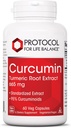 PROTOCOL FOR LIFE BALANCE Curcumin Turmeric Root Extract -% 95 Curcuminoid normalizatuak - 665 mg Curcumin - Curcumin Turmeric Supplement - Ez-GMO & Kosher - 60 Veg kapsulak