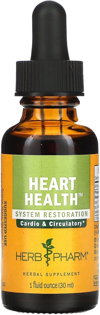 Herb Pharm Heart Health Liquid Herbal Formula cu Hawthorn pentru suport de sistem cardiovascular - 1 Ounce (FCACT01)