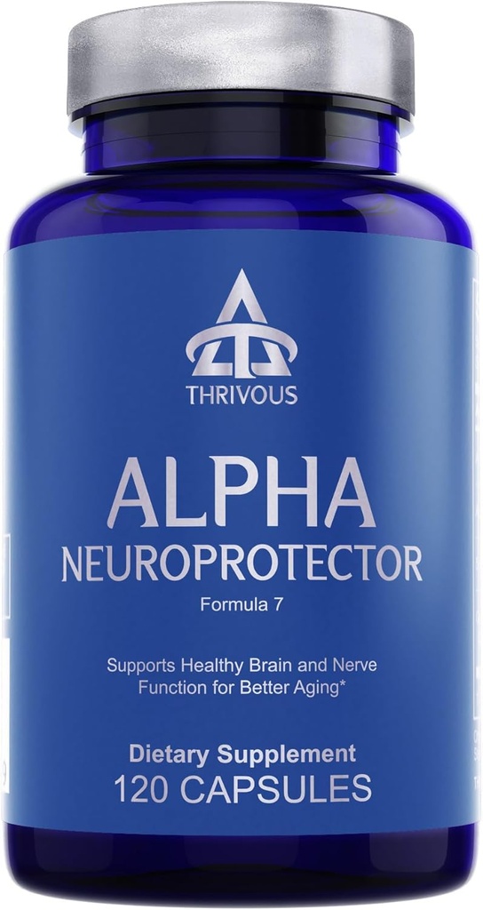 Thrivous Alpha Neuroprotector – Suporte do cérebro & Suplemento Nootrópico com acetil L-Carnitina, Alpha GPC, R-Alpha Lipoic Acid, Ginkgo Biloba – 120 Cápsulas Vegan