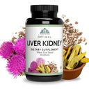 Optimal Health Systems Liver Kidney Support with Milk Thistle, 90 Capsules | Milk thistle, dandelion and barberry roots, Opti-Blend enzymes, molasses, zinc and lipase, daily liver and kidney support
