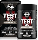 PMD Sports N-Test 600 Advanced Nitric Oxide Booster pro muže - s klinicky studoval Testofen - Lean Muscle and Strength Gains with Estrogen Conpression (90 Veggie-Caps)
