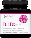 Teteoria B12B6 - Vitamina Vegana B6 & Vitamina B12 - Offre salute del cervello, energia e supporto immunità* - Latticini, Soia & Gluten Free - 60 capsule vegetariane