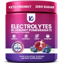Keppi Electrolytes Powder – Blueberry Pomegranate Flavor 50 Servings – No Sugar Hydration Supplement with Potassium, Magnesium, Sodium – Keto, Vegan, Fasting-Friendly, Zero Calorie Electrolyte Drink