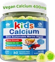 Gummie di calcio per bambini + Vitamina D3 K2, Magnesio, Zinco, Supplemento di calcio extra assorbente per bambini Gentle to Stomach, Bone, Teeth, Muscolo, Cervello, Sugar Free Chewable Kids Vitamine 4+, 60 conti