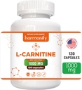 L Carnitine תוסף 1000 מ"ג לשרת, 120 קפסולות צמחוניות וצורות טהורות, 60 משרתים