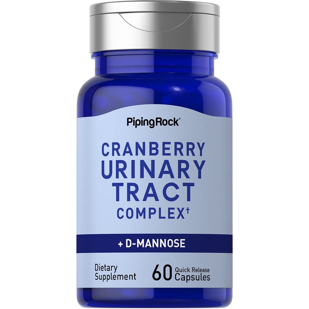 Piping Rock Cranberry Complex with D-Mannose & Probiotic Blend | Urinary Tract Health for Women | 60 Capsules | Advanced Formula | Non-GMO, Gluten Free Supplement