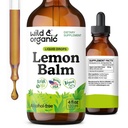Wild & Organic Lemon Balm Tincture - Good Mood Support - Melissa Lemon Balm Extract Drops - Add to Tea for Relaxation - Vegan, Sugar & Alcohol-Free Leaf Supplement - 4 fl oz