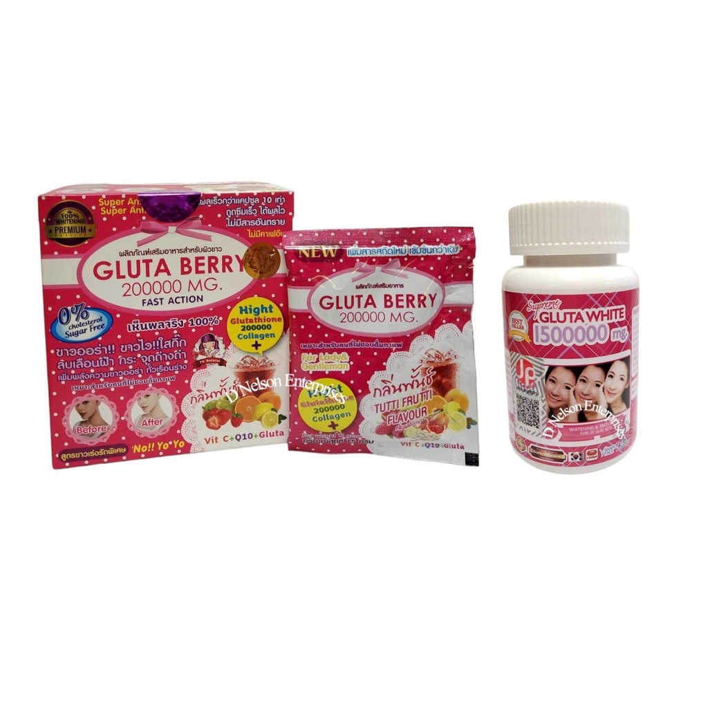 Gluta Berry Colagen Bea Punch & Supreme Gluta alb Glutatione Thailanda