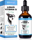 Vitamin D for Dogs, Liquid D for Dogs, Dog Vitamins D Drops Promote Calcium Absorption, Supports Hip & Joint Health and Dog Dental Health - Pet Supplements Liquid Vitamins D, Bacon Flavour - 2 Fl Oz