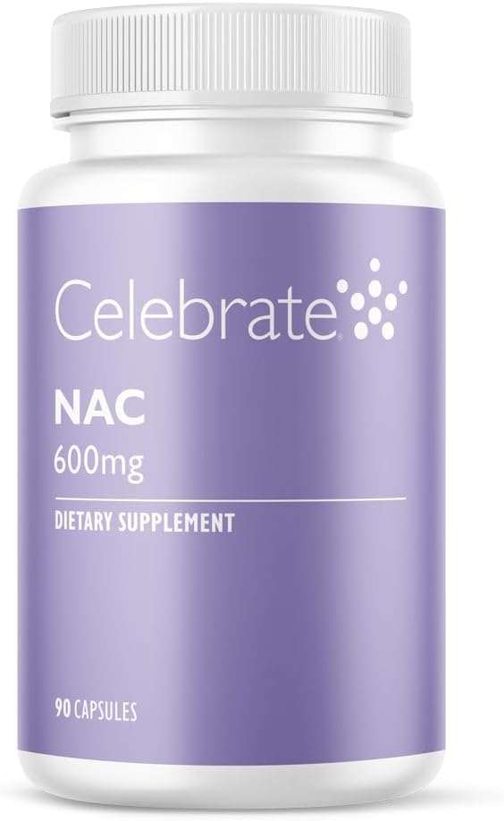 Vier vitamines NAC (N-Acetyl Cysteine) Supplement, 600 mg per capsule, Glutenvrij, Non-GMO, 90 capsules