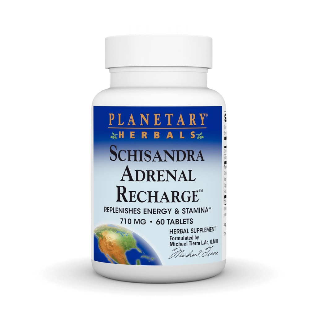 Planetary Herbals Schisandra Adrenal Complex 710mg with Yam Rhizome, Poria Sclerotium & More - 60 Tablets
