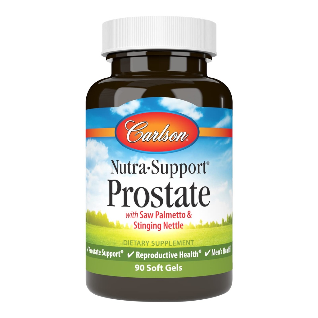 Carlson - Nutra-Support Prostate, with Saw Palmetto & Stinging Nettle, Prostate Support, Reproductive Health & Men's Health, 90 Softgels