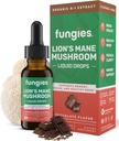 Fungies Lion's Mane Mushroom Liquid Drops, 巧克力 - 与狮子 Mane 提取的叮当支持脑雾,焦点,记忆与健康的Mood - 蘑菇复合体 成人补充 - 30 services