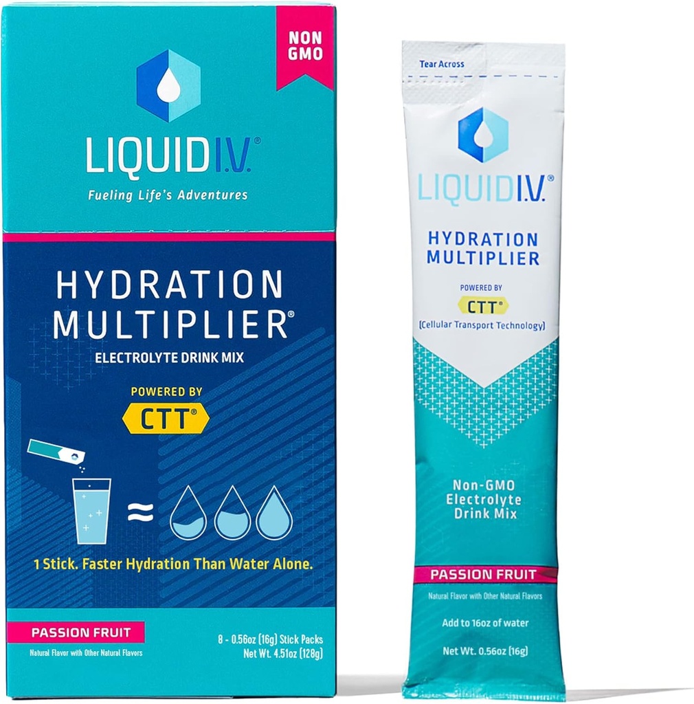Flytende I.V. Hydration Multiplier Drink Mix - Passion Frukt (8 Stick Packs)