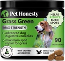 Grass Grønn Max Styrke Chews for hunder – Premium hund urine Lawn Spot Saver Supplement - støtter sunn digestion, Gut & urin helse med probiotika, DL-metionin & Yucca (90ct Duck Flavor)