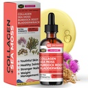 Liquid Collagen with Irish Sea Moss for Women & Men - Collagen Peptides Drops with Burdock Root & Bladderwrack - Hair, Skin, Nails, Joint & Weight Management - 100,000mcg, 2 Oz