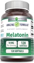 Şaşırtıcı Beslenme Melatonin 10 mg Softgels Supplement | Non-GMO | Gluten Free | Made in USA (120 Count)