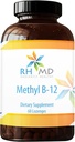 RHMD Methyl B-12 Lozenges - 5000mcg B12 Methylcobalmin Methyl B12 - Vegan Vitamiin B12 Toidulisandid - Non GMO (60 Quick Dissolve Lozenges)