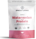 Sprout Living Simple Watermelon Seed Protein Powder, 12 Grams Organic Plant Based Protein Powder Without Artificial Sweeteners, Non Dairy, Non-GMO, Vegan, Gluten Free, Keto Drink Mix (10 oz)