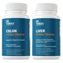 Dr. Tobias Colon 14 Day Cleanse & Liver 21 Day Cleanse Supplements, with Fiber, Herbs & Probiotics, Solarplast, Artichoke, Milk Thistle, Supports Gut and Liver Health.
