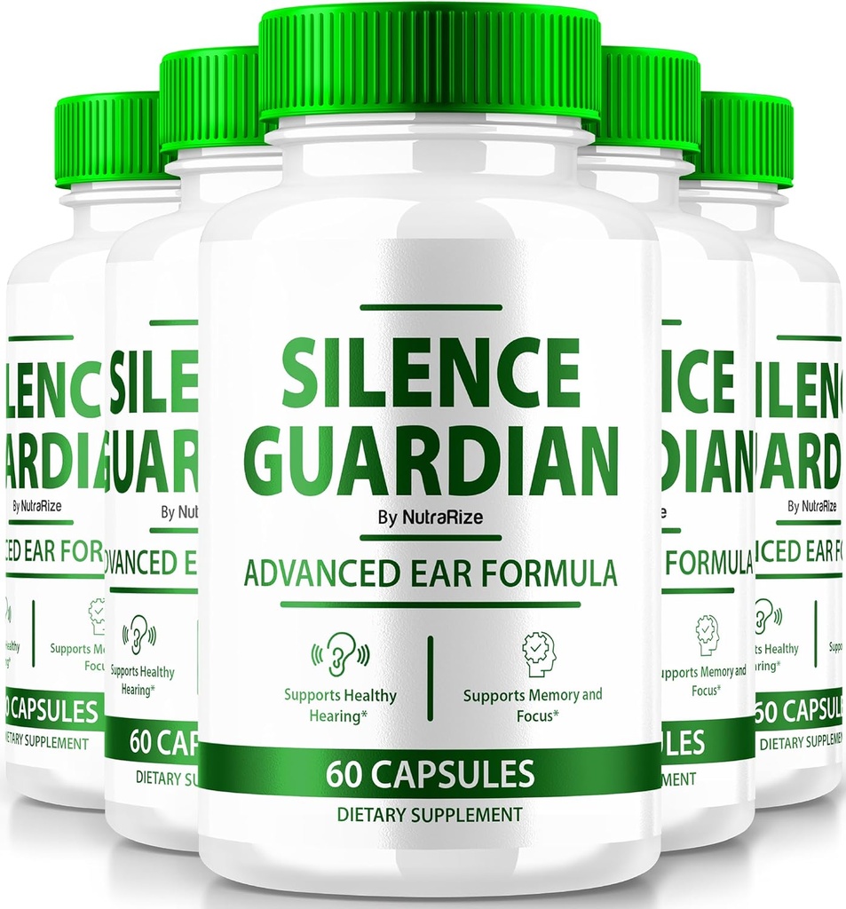 (5 balenie) Silence Guardian - Advanced Ear Formula, Oficiálne Formula pre 360 podpory sluchu, Všetky prírodné zložky pre údržbu sluchové zdravie, SilenceGuardian Review (300 kapsule)