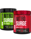 Jacked Factory Nitrosurge Pre-Workout in Green Apple & Fruit Punch Nitrosurge Shred Thermogenic Pre-Workout for Men & Women