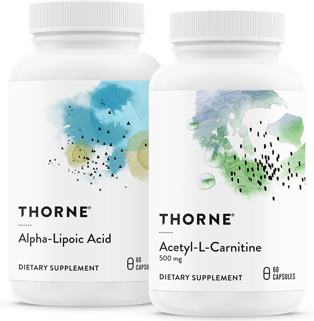 THORNE - Antioxidant Nerve Support Duo - Alpha-Lipoic Acid & Acetyl-L-Carnitine Bundle - 60 portioner